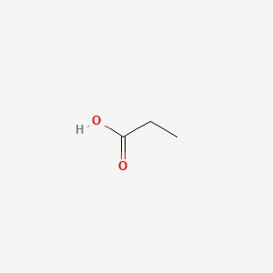 2D Lewis structure of propionic acid