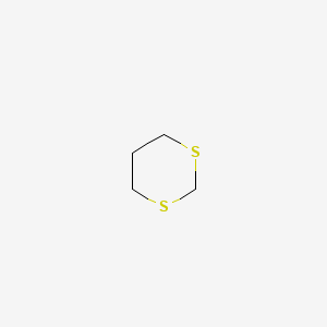 2D Lewis structure of 1,3-dithiane