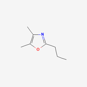 2D Lewis structure of 4,5-dimethyl-2-propyloxazole
