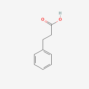 2D Lewis structure of hydrocinnamic acid