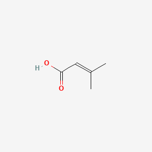 2D Lewis structure of 3-methyl-2-butenoic acid