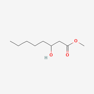 2D Lewis structure of methyl 3-hydroxyoctanoate