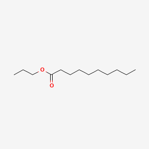 2D Lewis structure of propyl decanoate