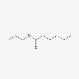 2D Lewis structure of propyl hexanoate