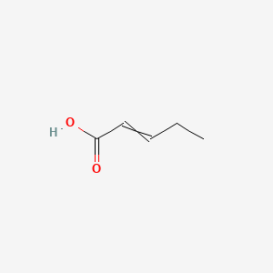 2D Lewis structure of 2-pentenoic acid