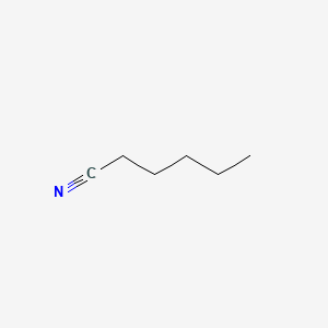 2D Lewis structure of hexanenitrile