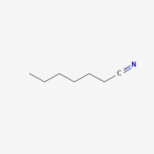 2D Lewis structure of heptanenitrile