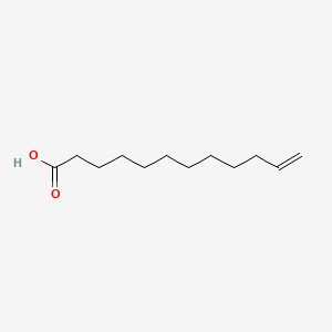 2D Lewis structure of 11-dodecenoic acid