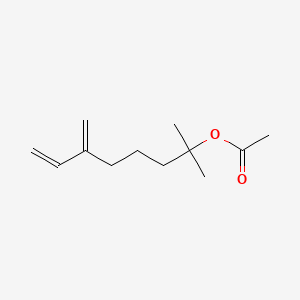 2D Lewis structure of myrcenyl acetate