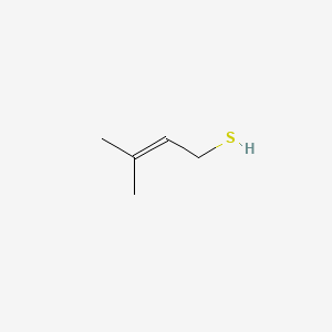 2D Lewis structure of 3-methyl-2-butene-1-thiol