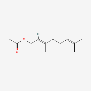 2D Lewis structure of geranyl acetate