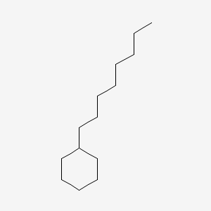2D Lewis structure of octylcyclohexane