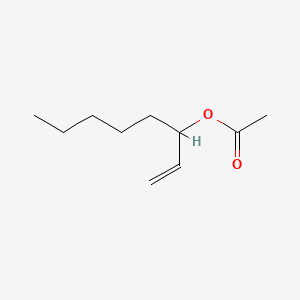 2D Lewis structure of 1-octen-3-yl acetate