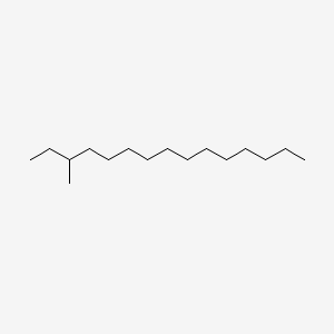 2D Lewis structure of 3-methylpentadecane