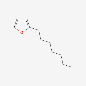 2D Lewis structure of 2-heptylfuran