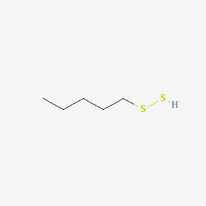 2D Lewis structure of 1-pentanesulfenothioic acid