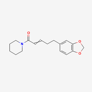 2D Lewis structure of piperanine