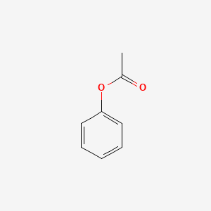 2D Lewis structure of phenyl acetate