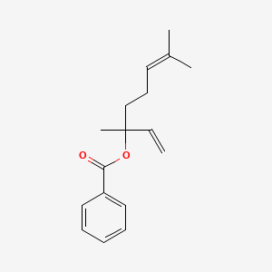 2D Lewis structure of linalyl benzoate