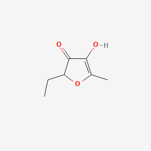 2D Lewis structure of 2-ethyl-4-hydroxy-5-methyl-3(2h)-furanone