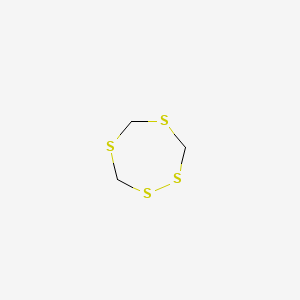 2D Lewis structure of 1,2,4,6-tetrathiepane