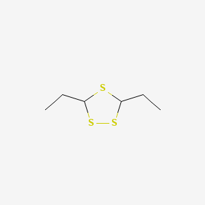 2D Lewis structure of 3,5-diethyl-1,2,4-trithiolane