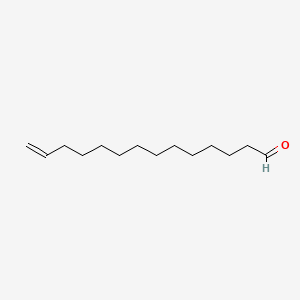 2D Lewis structure of 13-tetradecenal