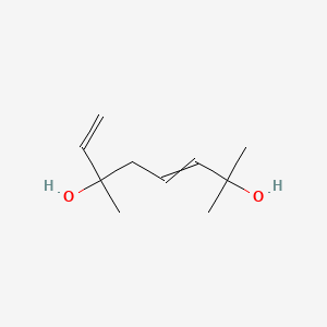 2D Lewis structure of 2,6-dimethyl-3,7-octadiene-2,6-diol