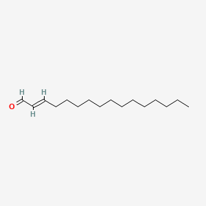 2D Lewis structure of (e)-2-hexadecenal