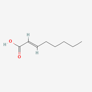 2D Lewis structure of (e)-2-octenoic acid