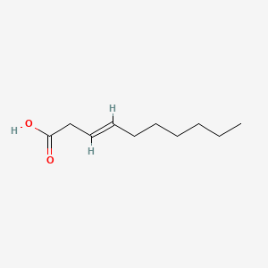 2D Lewis structure of 3-decenoic acid