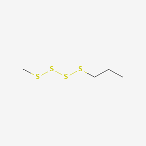 2D Lewis structure of methyl propyl tetrasulfide