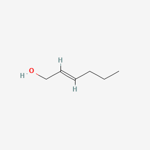 2D Lewis structure of trans-2-hexen-1-ol