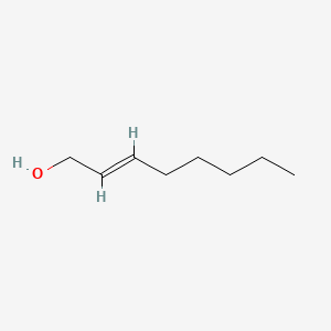 2D Lewis structure of 2-octen-1-ol, (e)-