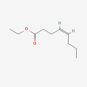 2D Lewis structure of ethyl cis-4-octenoate
