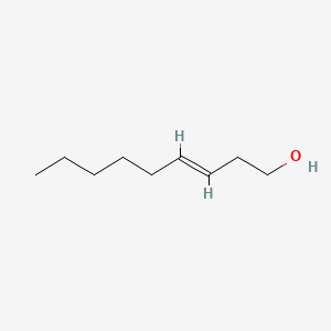 2D Lewis structure of (e)-3-nonen-1-ol
