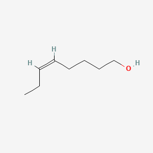 2D Lewis structure of (z)-5-octen-1-ol