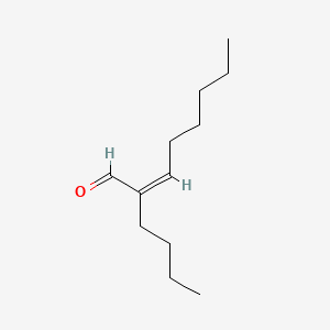 2D Lewis structure of 2-butyl-2-octenal