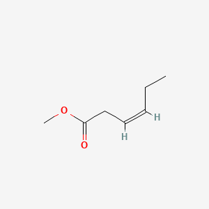 2D Lewis structure of methyl (z)-3-hexenoate