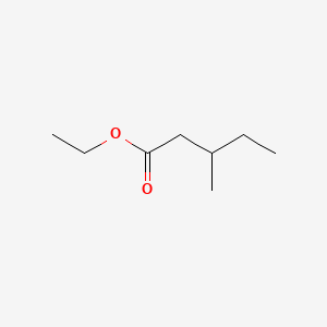 2D Lewis structure of ethyl 3-methylpentanoate