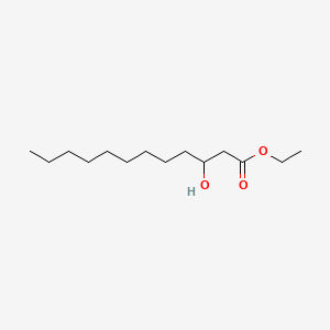 2D Lewis structure of ethyl 3-hydroxydodecanoate