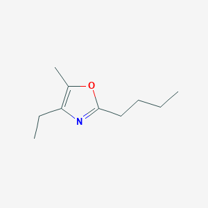 2D Lewis structure of 2-butyl-4-ethyl-5-methyloxazole