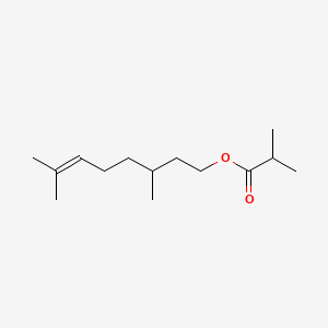 2D Lewis structure of citronellyl isobutyrate