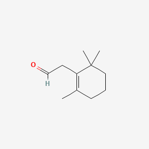 2D Lewis structure of 2,6,6-trimethyl-1-cyclohexene-1-acetaldehyde