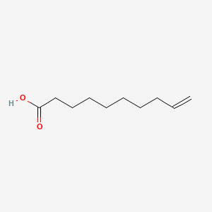 2D Lewis structure of 9-decenoic acid