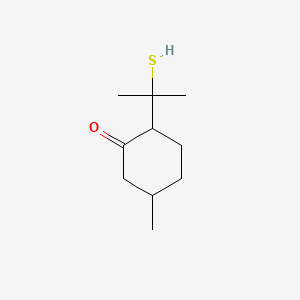 2D Lewis structure of p-mentha-8-thiol-3-one