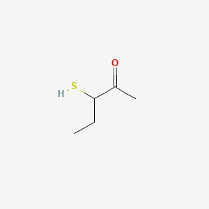 2D Lewis structure of 3-mercapto-2-pentanone