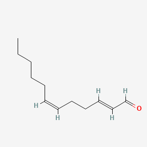 2D Lewis structure of 2-trans-6-cis-dodecadienal