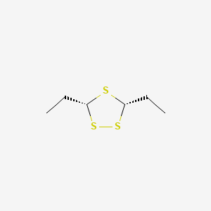 2D Lewis structure of cis-3,5-diethyl-1,2,4-trithiolane