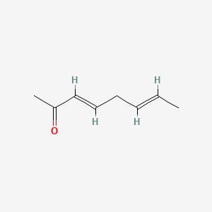 2D Lewis structure of 3,5-octadiene-2-one